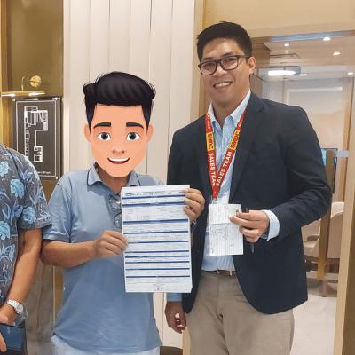 Client with agent at Gold Residences